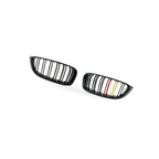 Gloss Black 2-Line Tri Grille for BMW 4 Series F32 F33 F36 M4 (2014–2016)