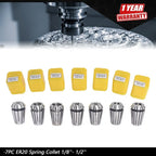 7Pcs Spring Collet Set for CNC Milling Lathe Engraving Machine