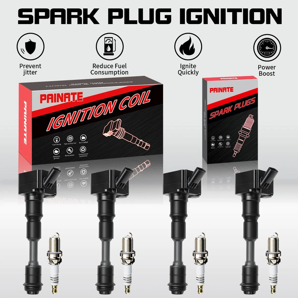 4X Ignition Coil & Iridium Spark Plug for Volvo S60 V60 V90 XC60 XC90 (2011–2023) UF756