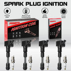 4X Ignition Coil & Iridium Spark Plug for Volvo S60 V60 V90 XC60 XC90 (2011–2023) UF756