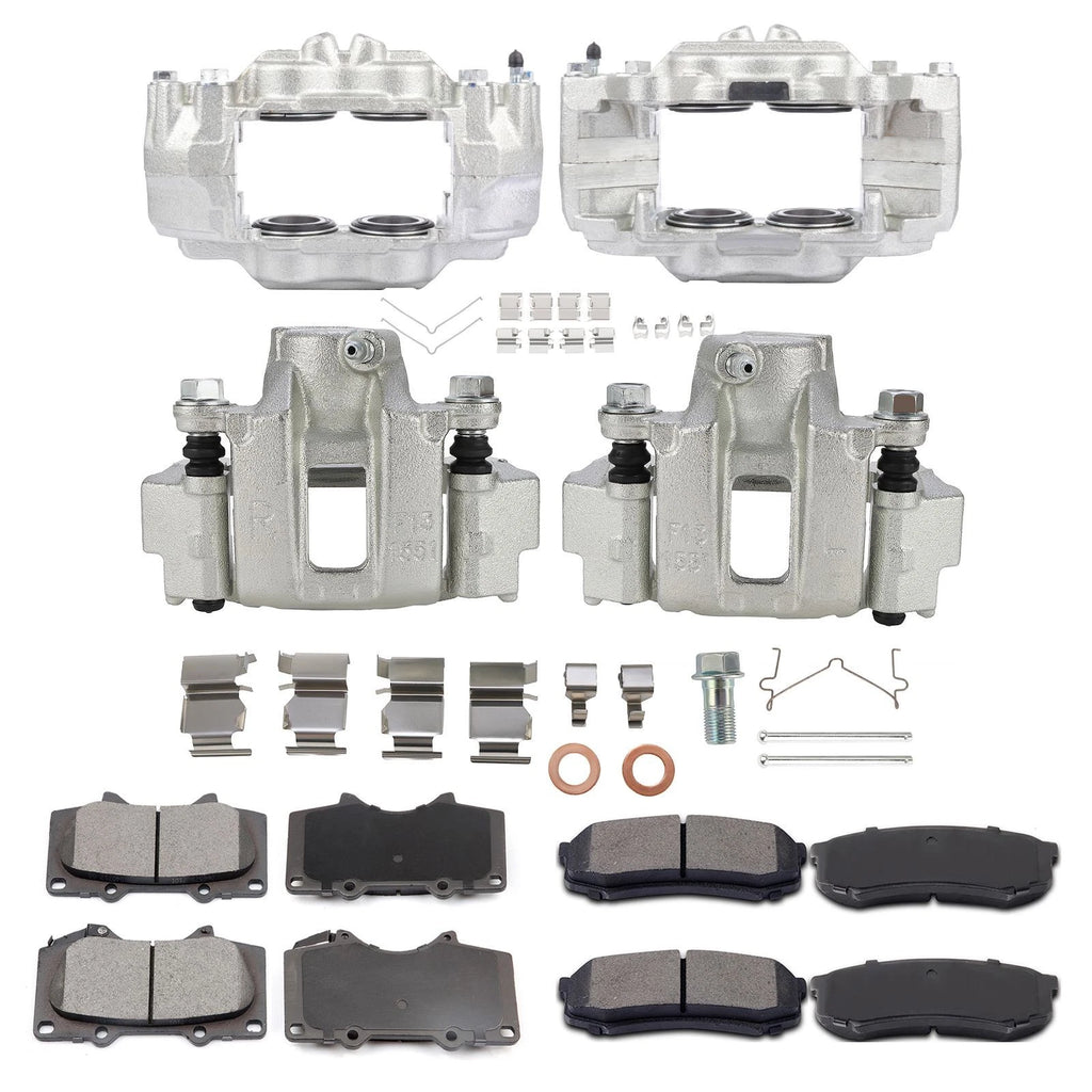 Front & Rear Brake Calipers for Toyota FJ Cruiser (2007–2014) w/ Ceramic Pads