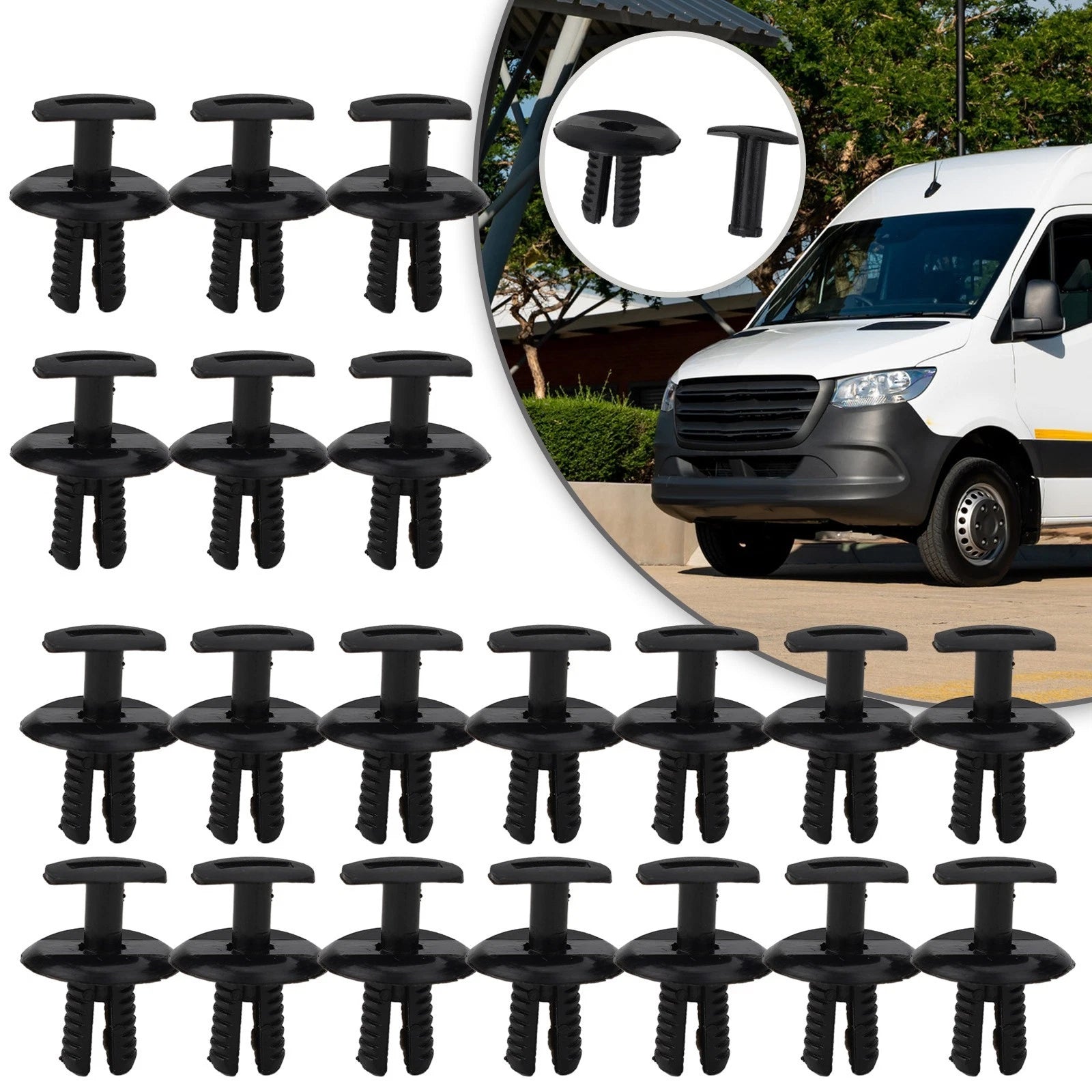 Door Trim Clips for Mercedes (Black, Plastic, Wheel Arch)