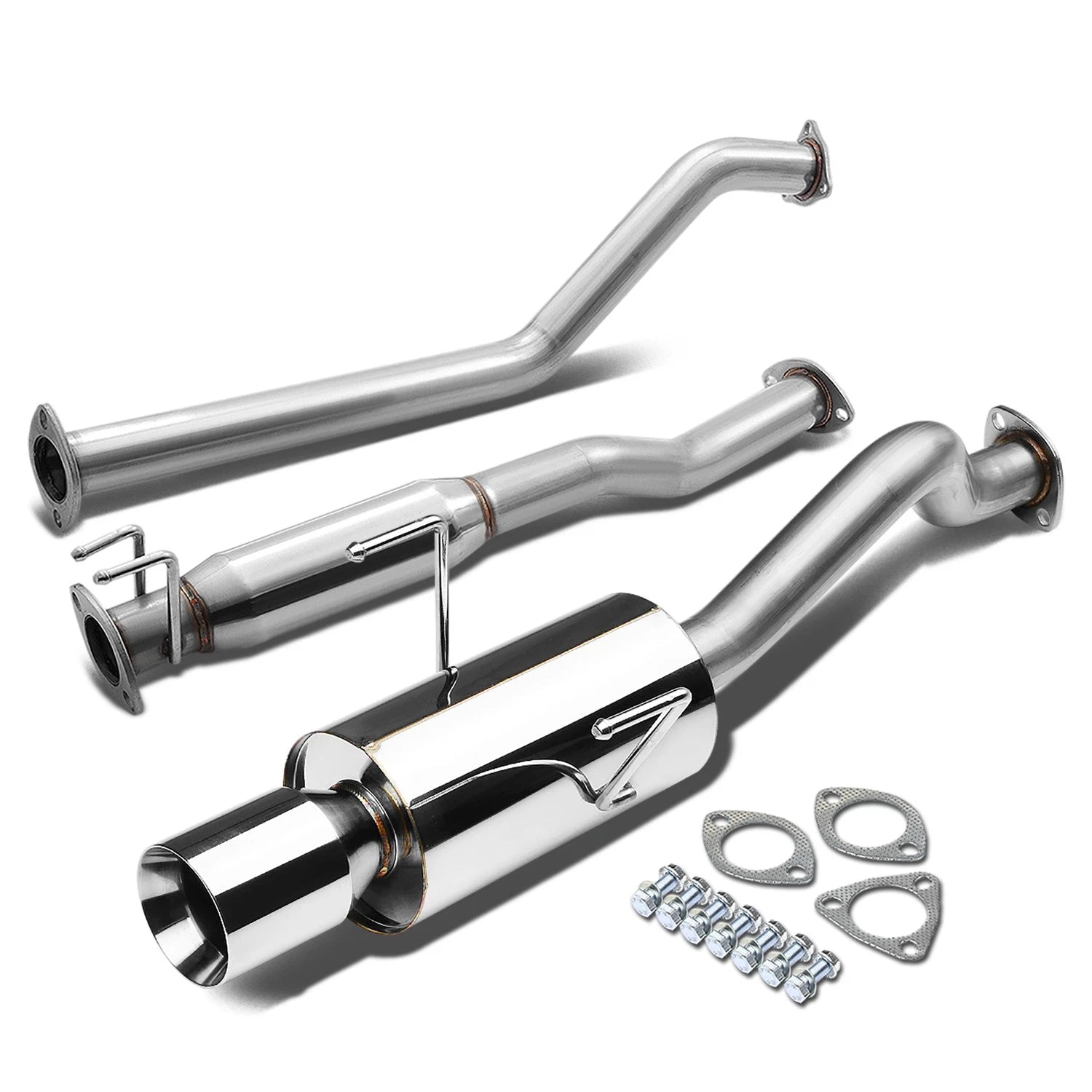 4" Rounded Muffler Tip Catback Exhaust for Acura RSX DC5 (2002–2006)