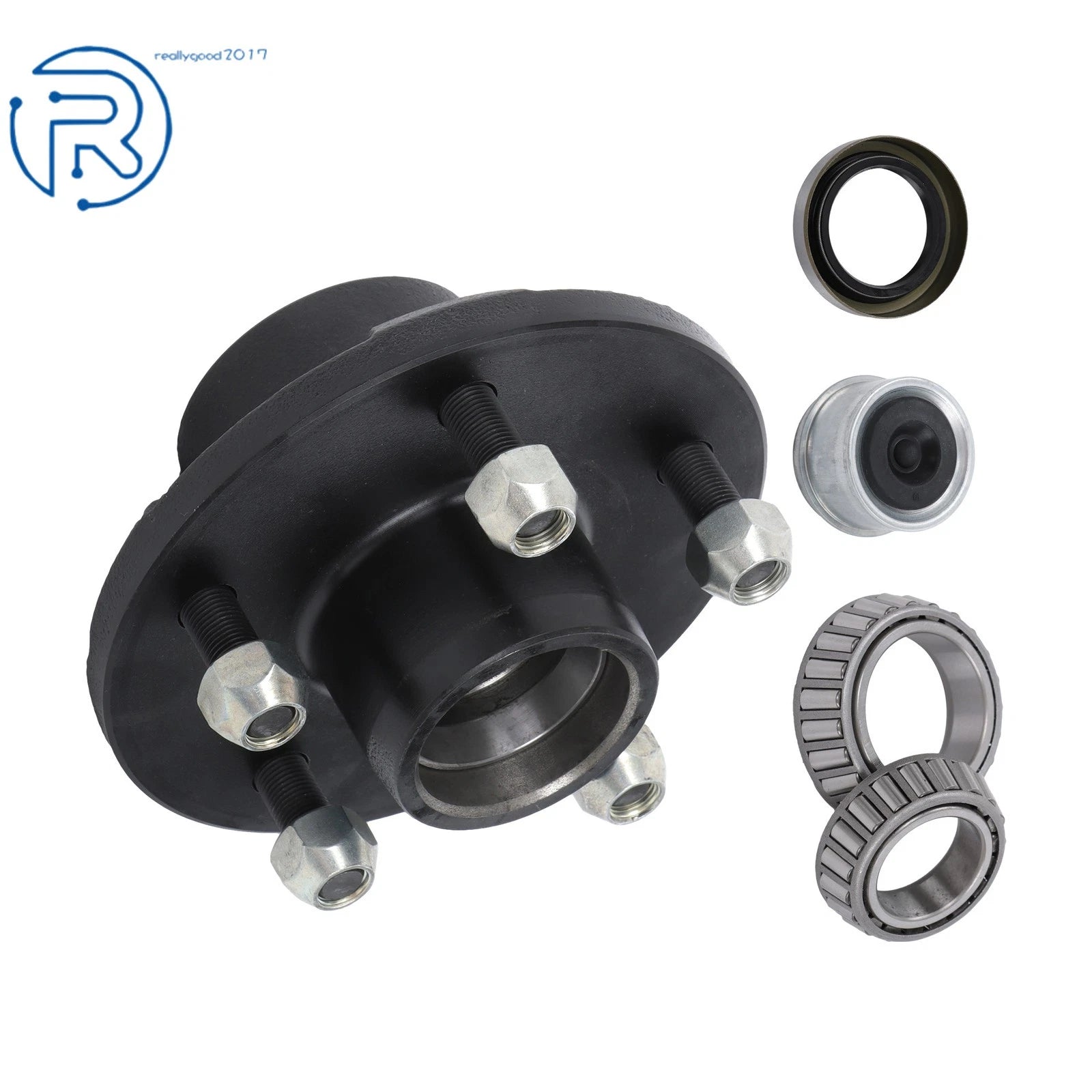 Set of 2 Trailer Hub Kits for 3500lbs Spindle 5 Bolt (5 Lug)