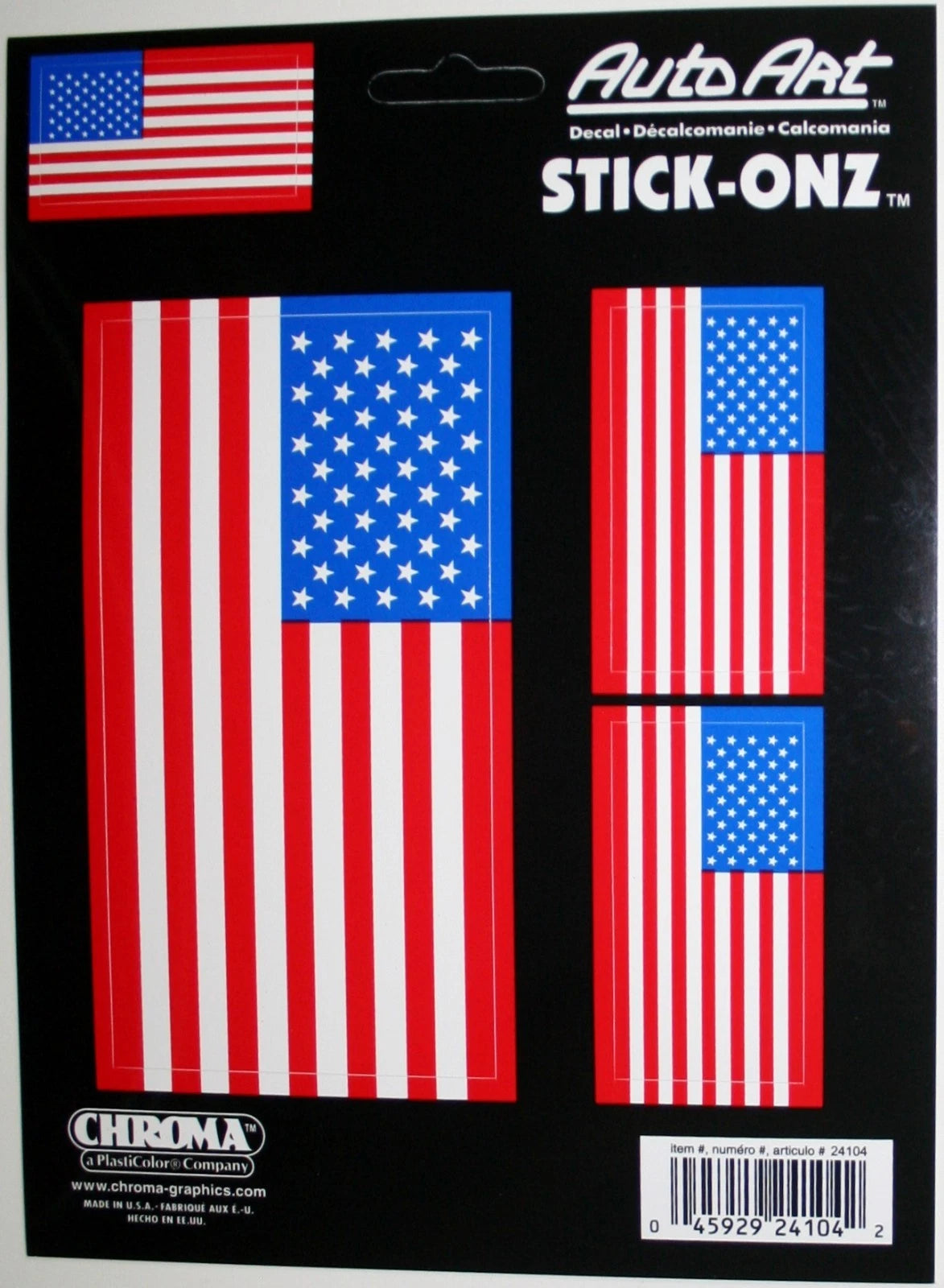 Set of 3 American Flag Truck Auto Stickers Decals for Vehicle Windows