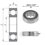 Deep Groove Ball Bearing P0 for Scooter Skateboard (10x22x6mm)
