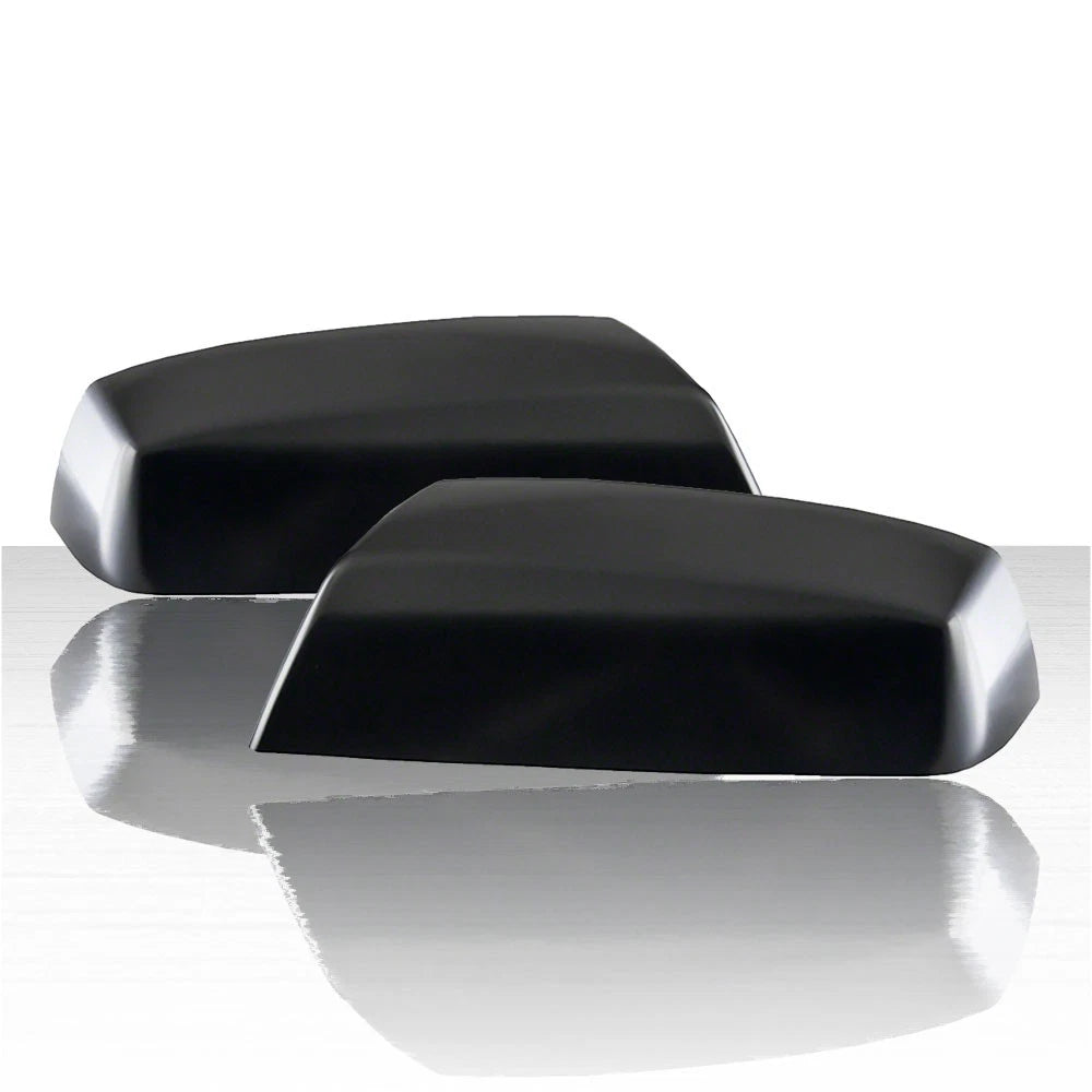Set of 2 Top Half Mirror Covers for 2019 GMC Sierra 1500 LD Classic -Gloss Black