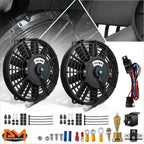 2X 9" 12V Electric Radiator Cooling Fan for Racing (Universal)