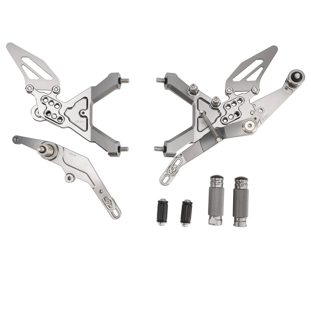 Adjustable Rearset for BMW S1000RR (2019–2024) - Aluminum Grey