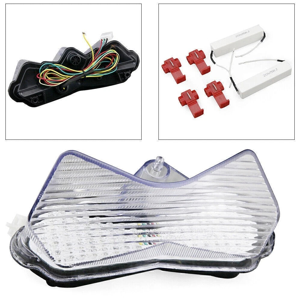 Tail Light Brake Turn Signal Lamp for Kawasaki Ninja ZX-6R (2003–2004) Clear
