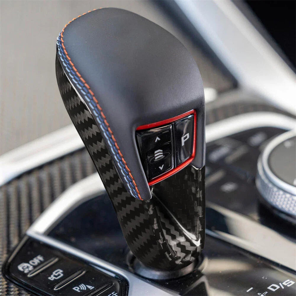 Real Carbon Fiber Gear Shift Knob Trim for BMW M2 M3 M4 X3M X4M X5M (2016-2023)