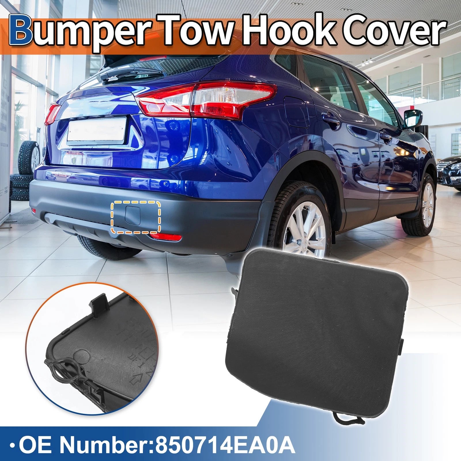 Tow Hook Cover for Nissan Qashqai J11 (2014–2023) No. 850714EA0A Unpainted