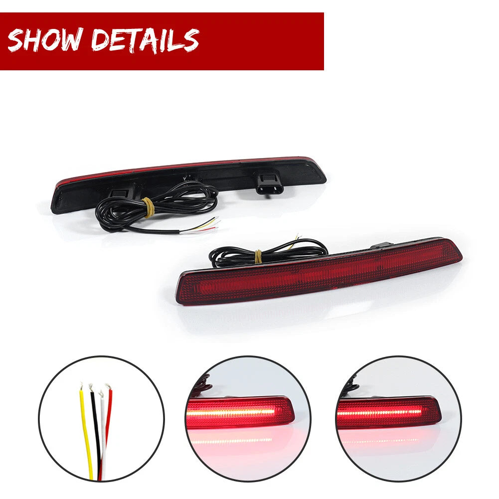 2X Red LED Rear Bumper Reflector Tail Lights for Acura TL (2012–2014)