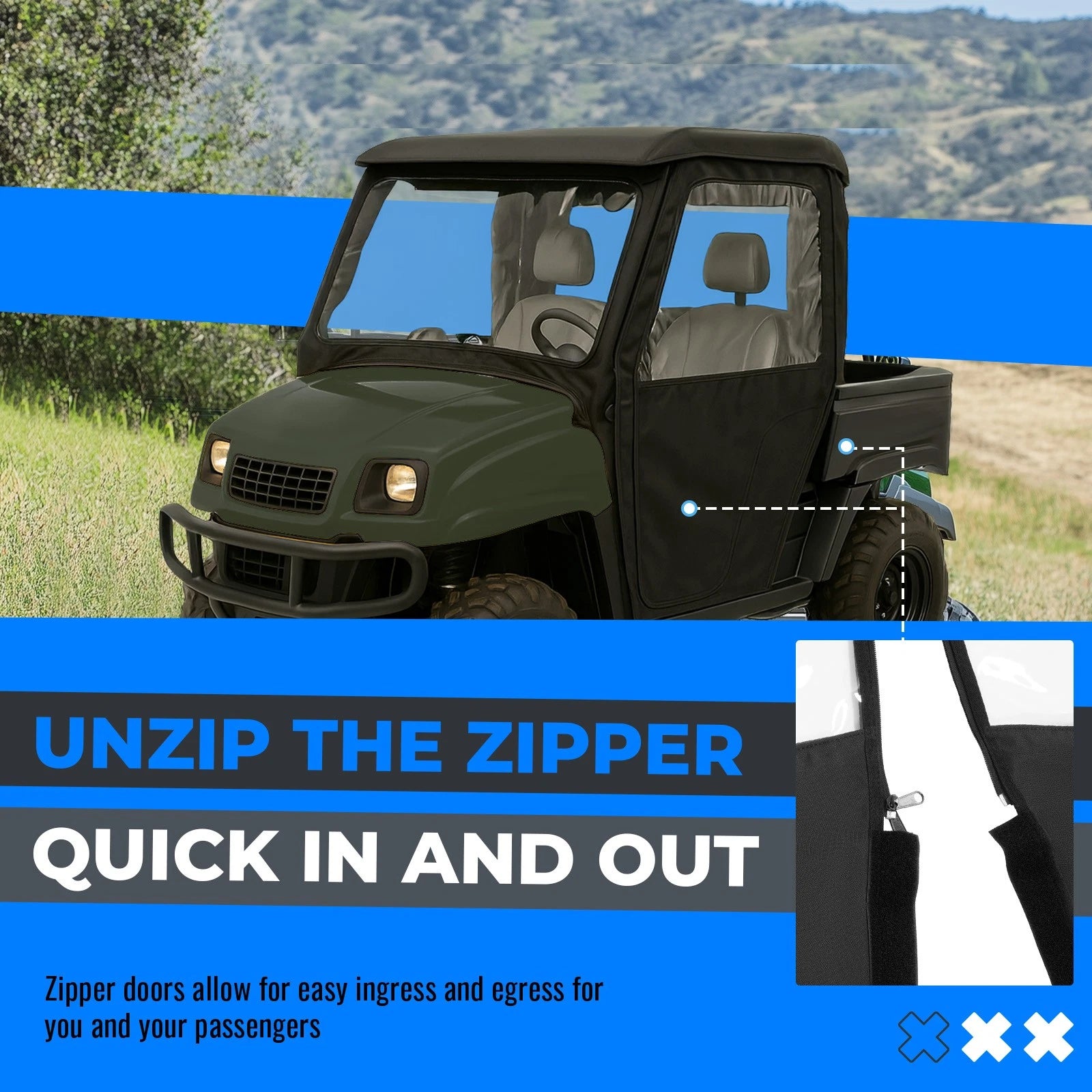 Soft Doors Cab Enclosure for Cub Cadet Volunteer (2008–2016)
