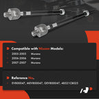 2X Front Inner Side Tie Rod for Nissan Murano (2005-2007)