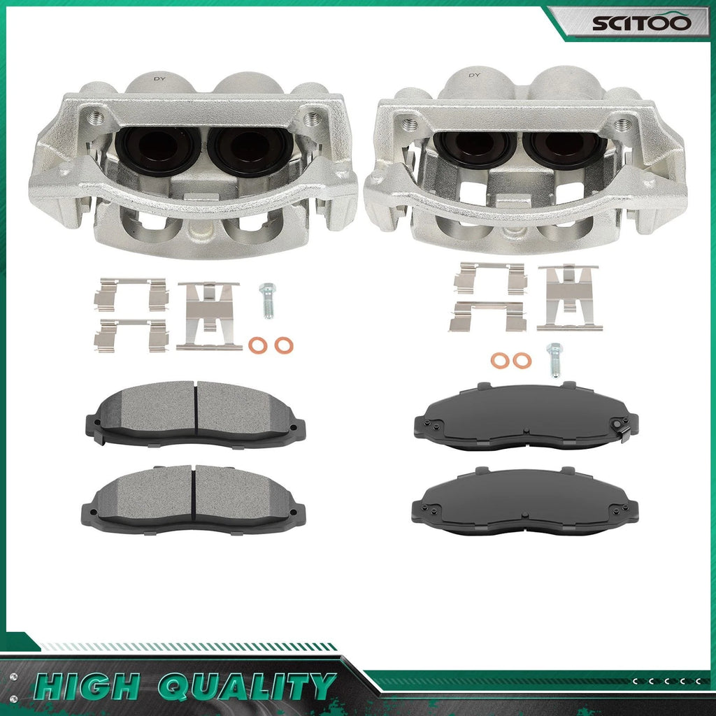 Front Brake Calipers & Ceramic Pads Kit for Ford F-150 (1997–2003)