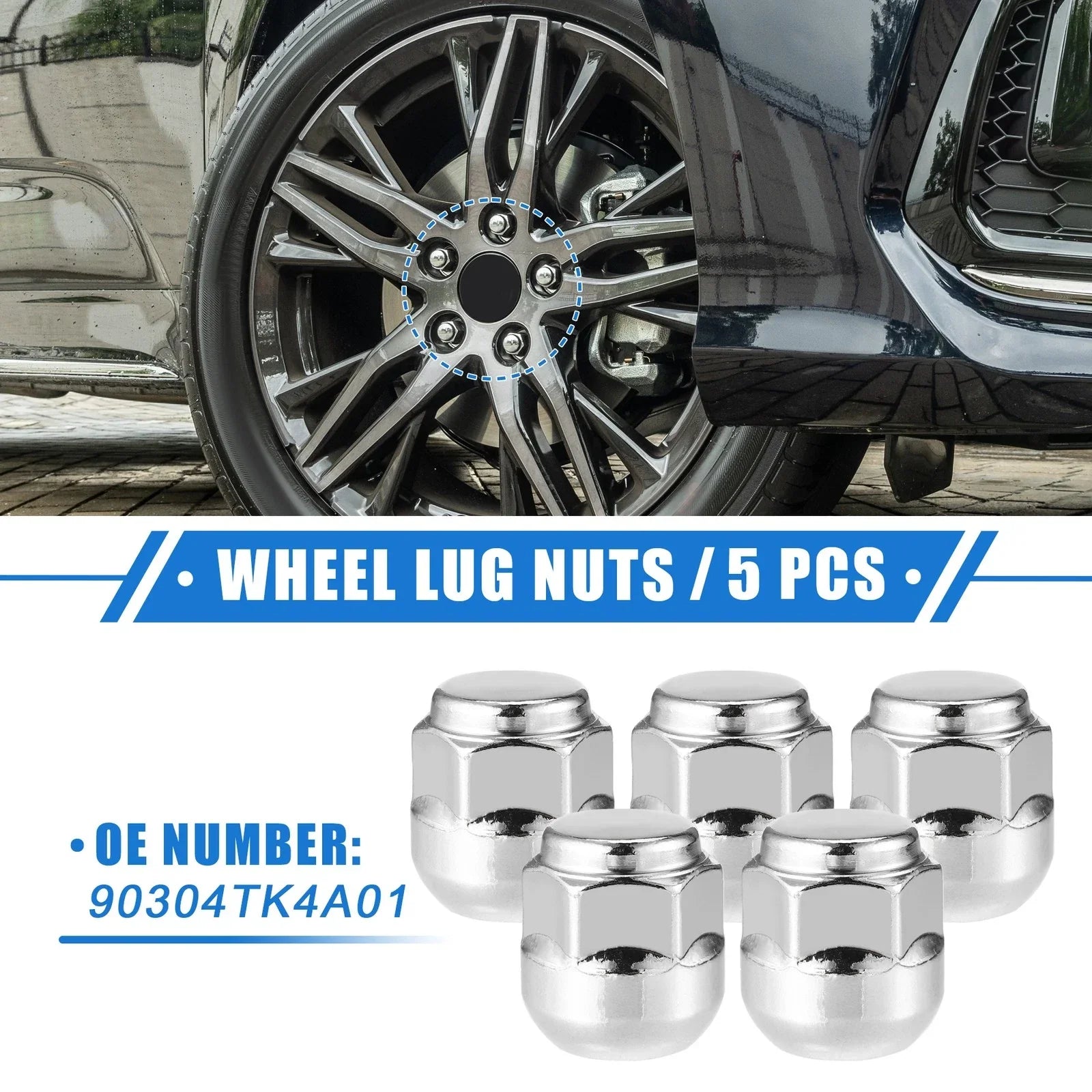 5 x Wheel Lug Nuts for Honda Odyssey & Pilot M14x1.5 (2005-2023)