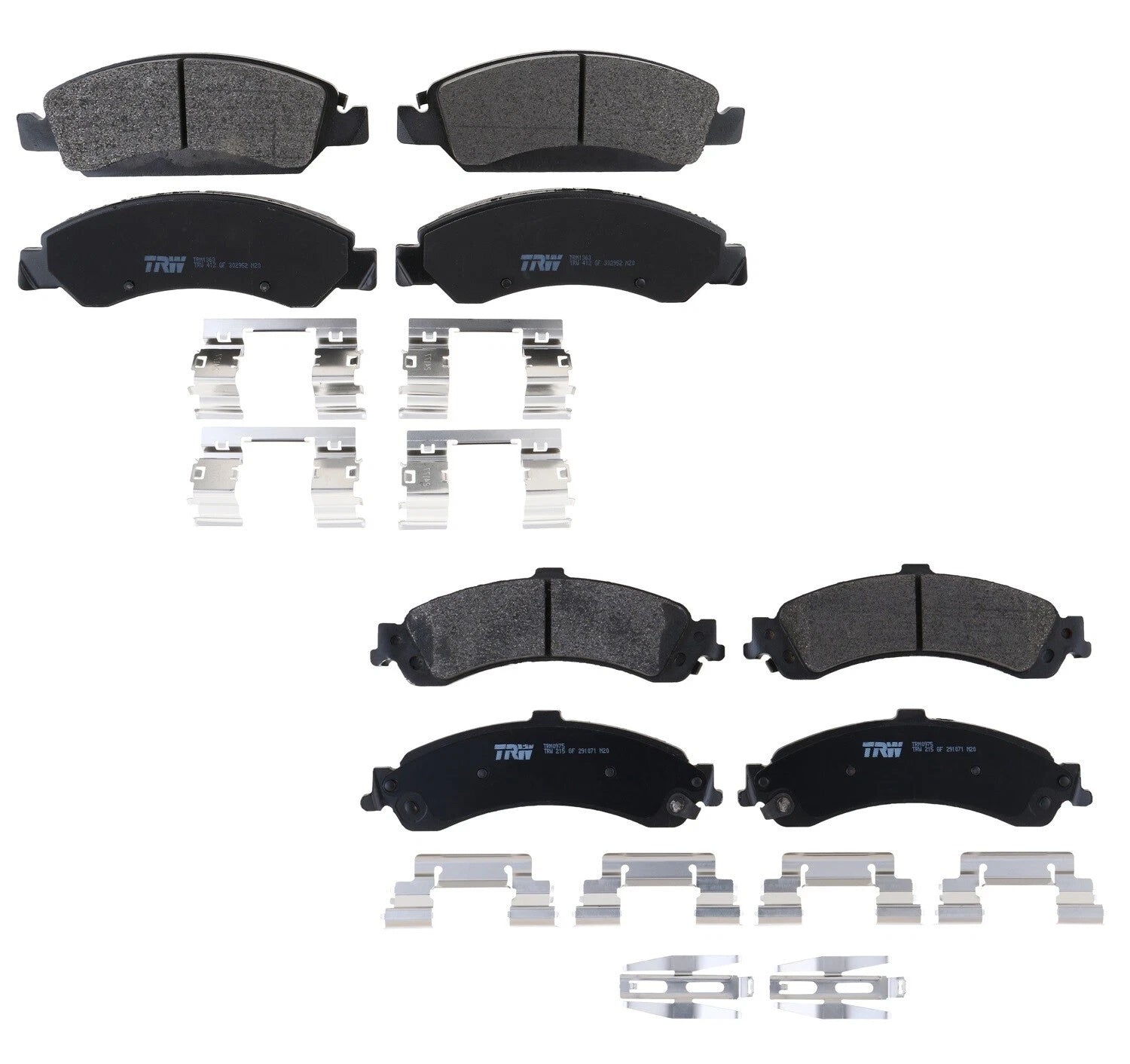 Set of 4 TRW Pro Metallic Brake Pads for Silverado 1500, Sierra 1500