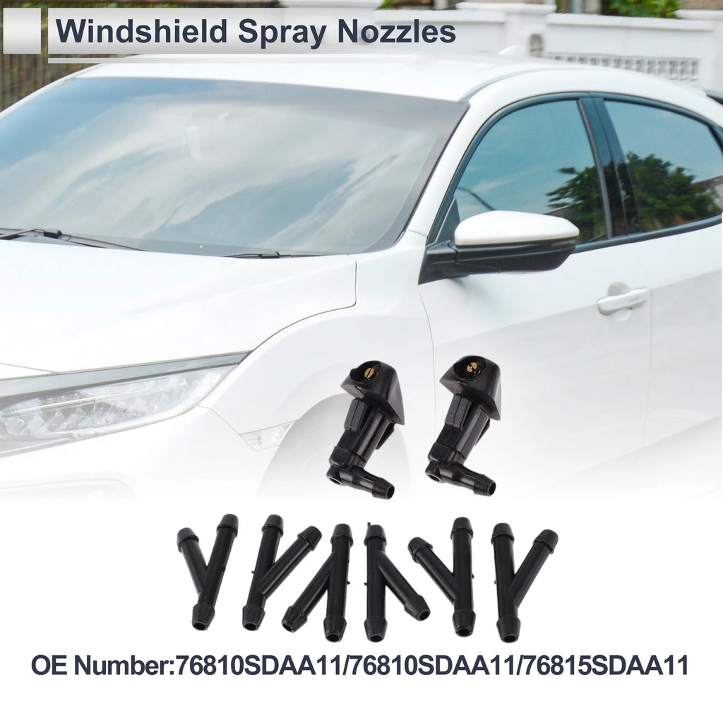 Washer Nozzle Set of 6 w/ Hose Connector for Honda (No.76810SDAA11)