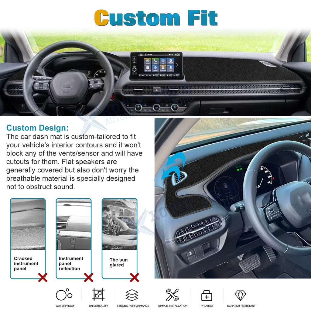 DashMat Black Dashboard Mat Non-Slip Cover for Honda HRV (2023-2026)