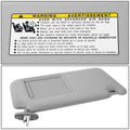 Right Passenger Side Sun Visor for Toyota Venza (2009–2016) OE Style Grey
