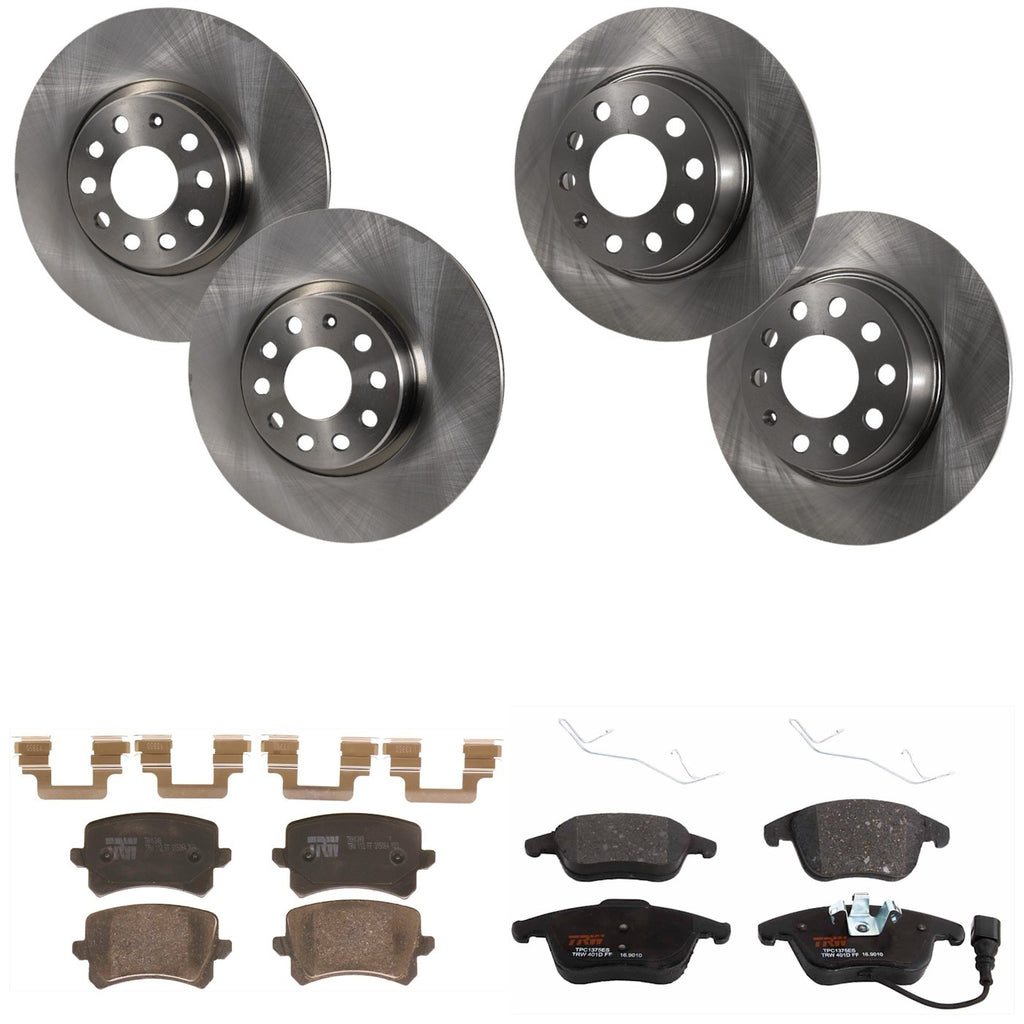 Set of 4 Brake Disc and Pad Kits for VW Q3 (2015)