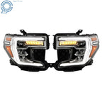 Full LED Headlights for GMC Sierra 1500 (2019–2021) Chrome Right + Left