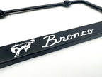 License Plate Frame w/ White Vintage Ford Bronco Script Emblem for Bronco (1966–1977)