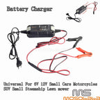 6V 12V Universal Battery Charger Kit for Small Cars, Motorcycles, SUVs