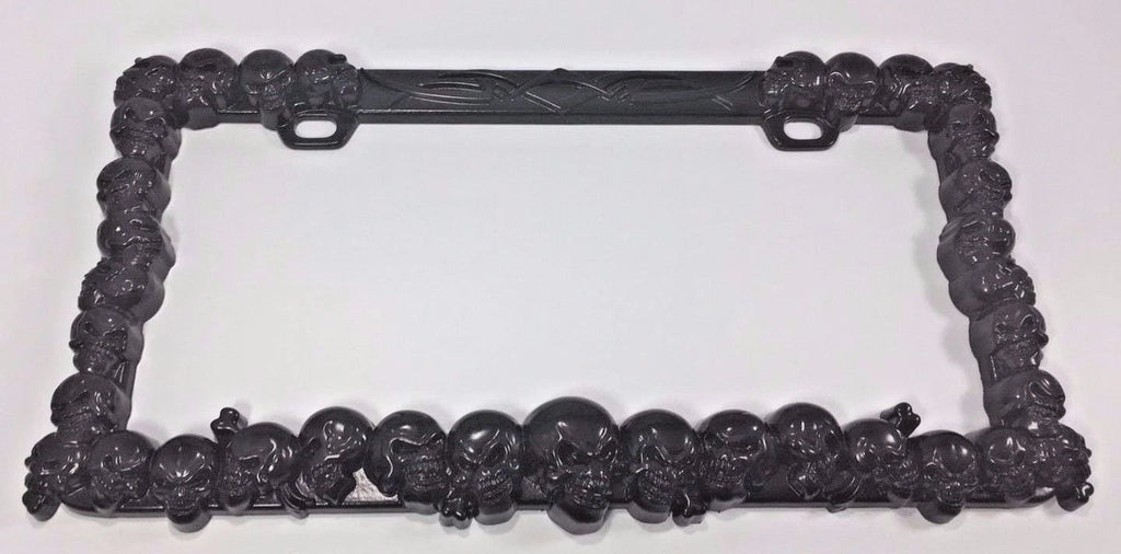 Heavy Duty License Plate Tag Frame Holder for Car Truck SUV (Metal Black)
