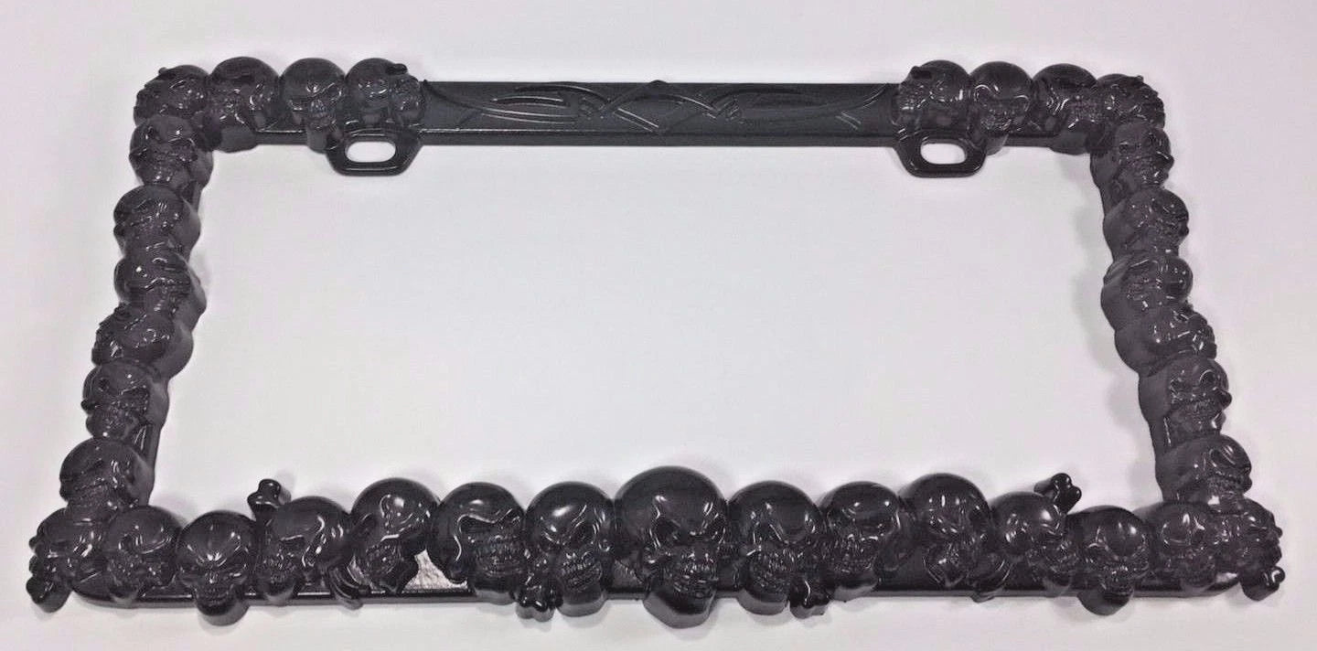 Heavy Duty License Plate Tag Frame Holder for Car Truck SUV (Metal Black)