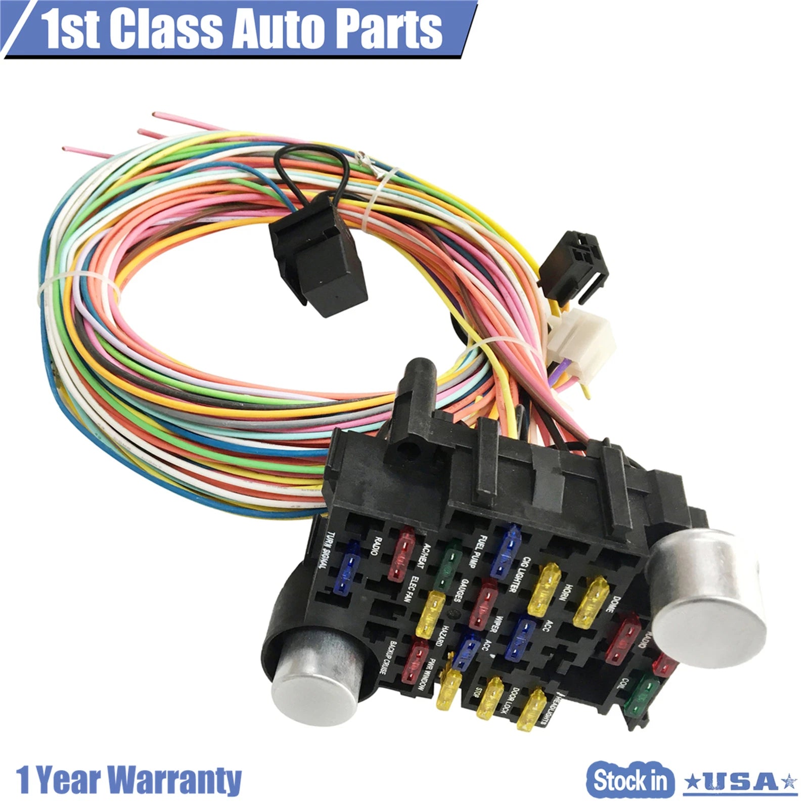 21 U Circuit Wiring Harness for Chevy Mopar Ford Hotrods (Extra Long Wires)