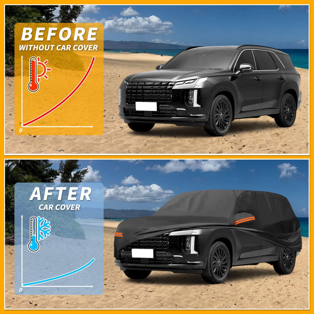 Waterproof Car Cover for Hyundai Palisade (2019–2023) 190T-PU with Zipper