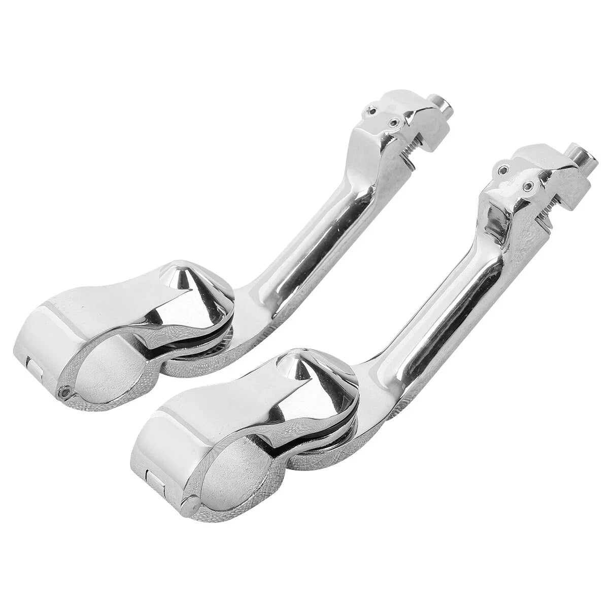 Chrome Long Angled Highway Crash Bar Foot Peg Mounts for Harley Touring