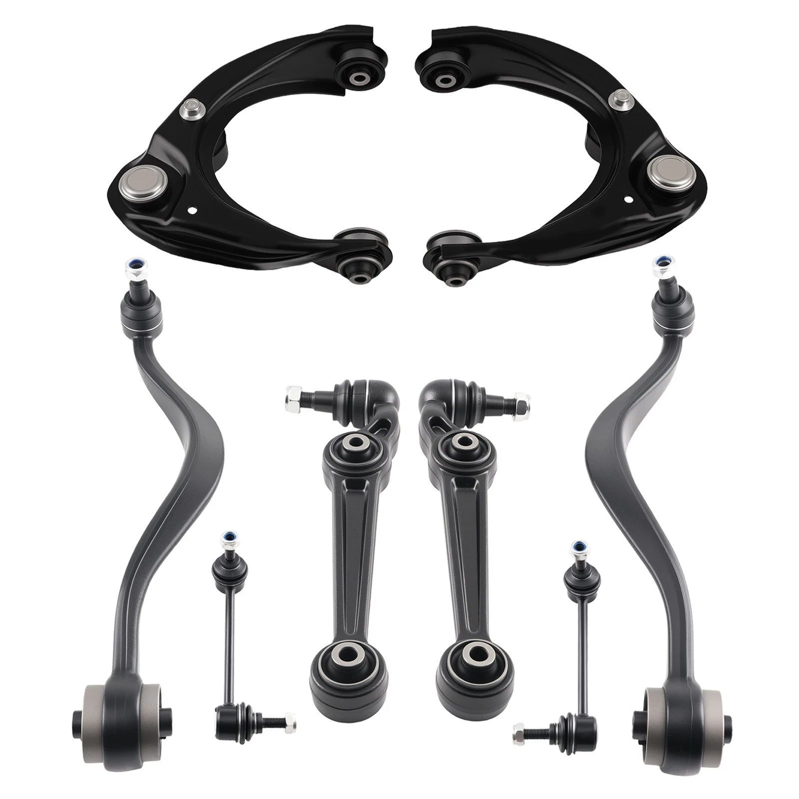 8x Front Upper Lower Control Arm Sway Bar LH RH For Ford Fusion MKZ 2007-2010