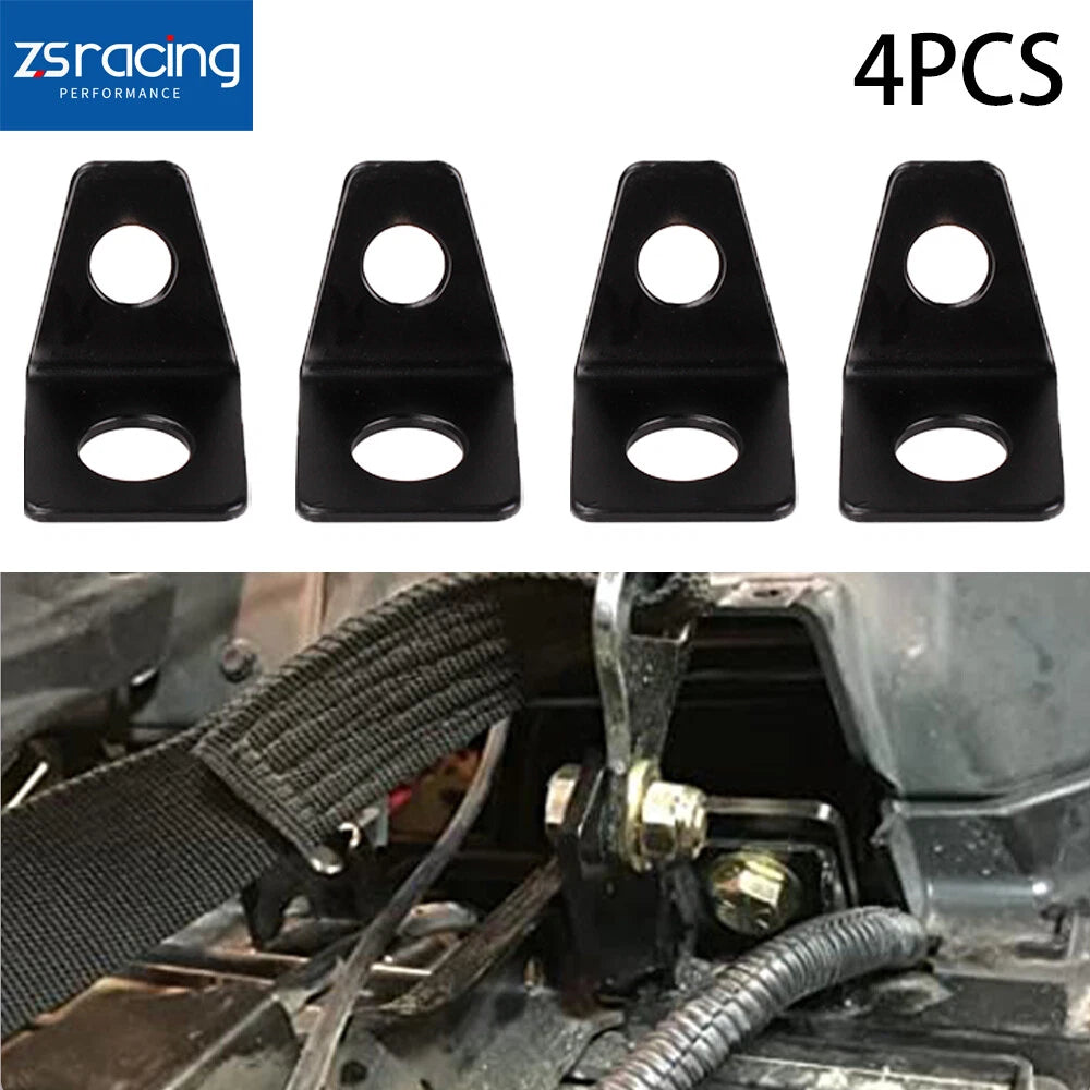Set of 4 Seat Belt Mounting 90 Degree Angle Brackets for Universal Use