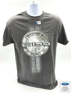 Ford F-150 T-Shirt Charcoal Powered By Ford Script Stripe Logo (2004–2020)