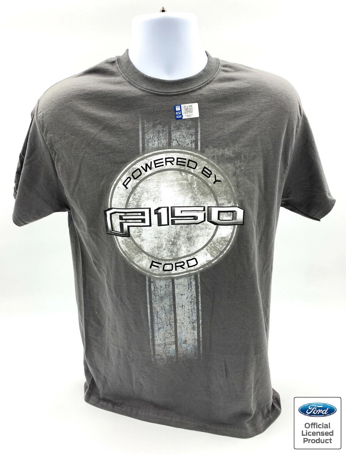 Ford F-150 T-Shirt Charcoal Powered By Ford Script Stripe Logo (2004–2020)