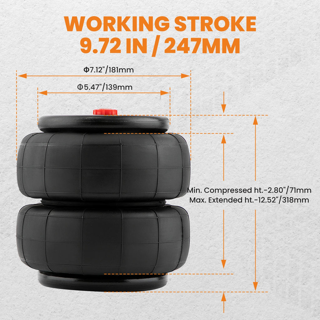 Pair Air Suspension Air Spring Bags for Universal (2600lbs)