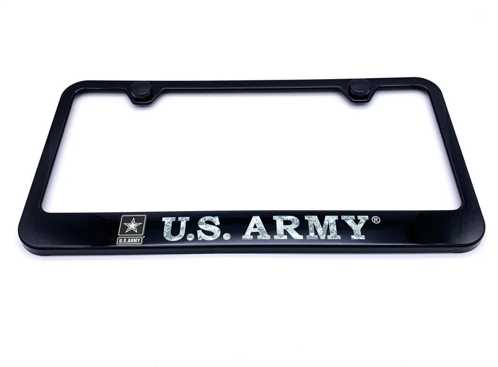 License Plate Frame Black Plastic Digital Camo for US Army (USA) (2000–2025)