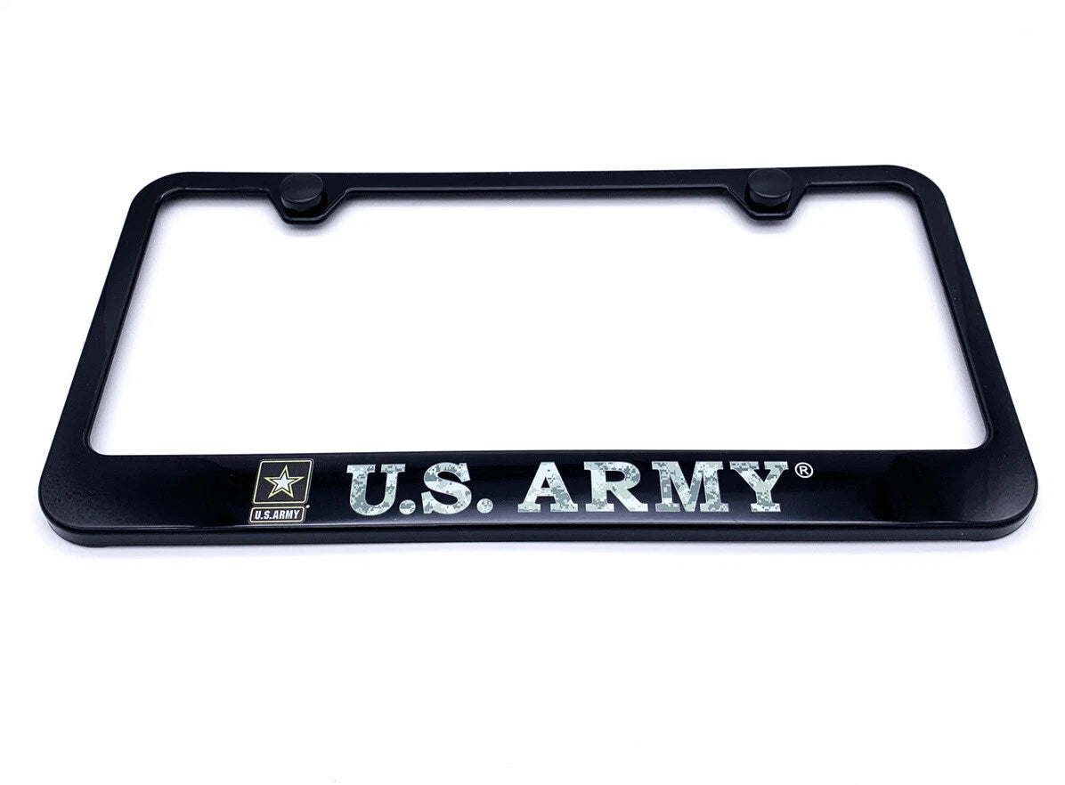License Plate Frame Black Plastic Digital Camo for US Army (USA) (2000–2025)