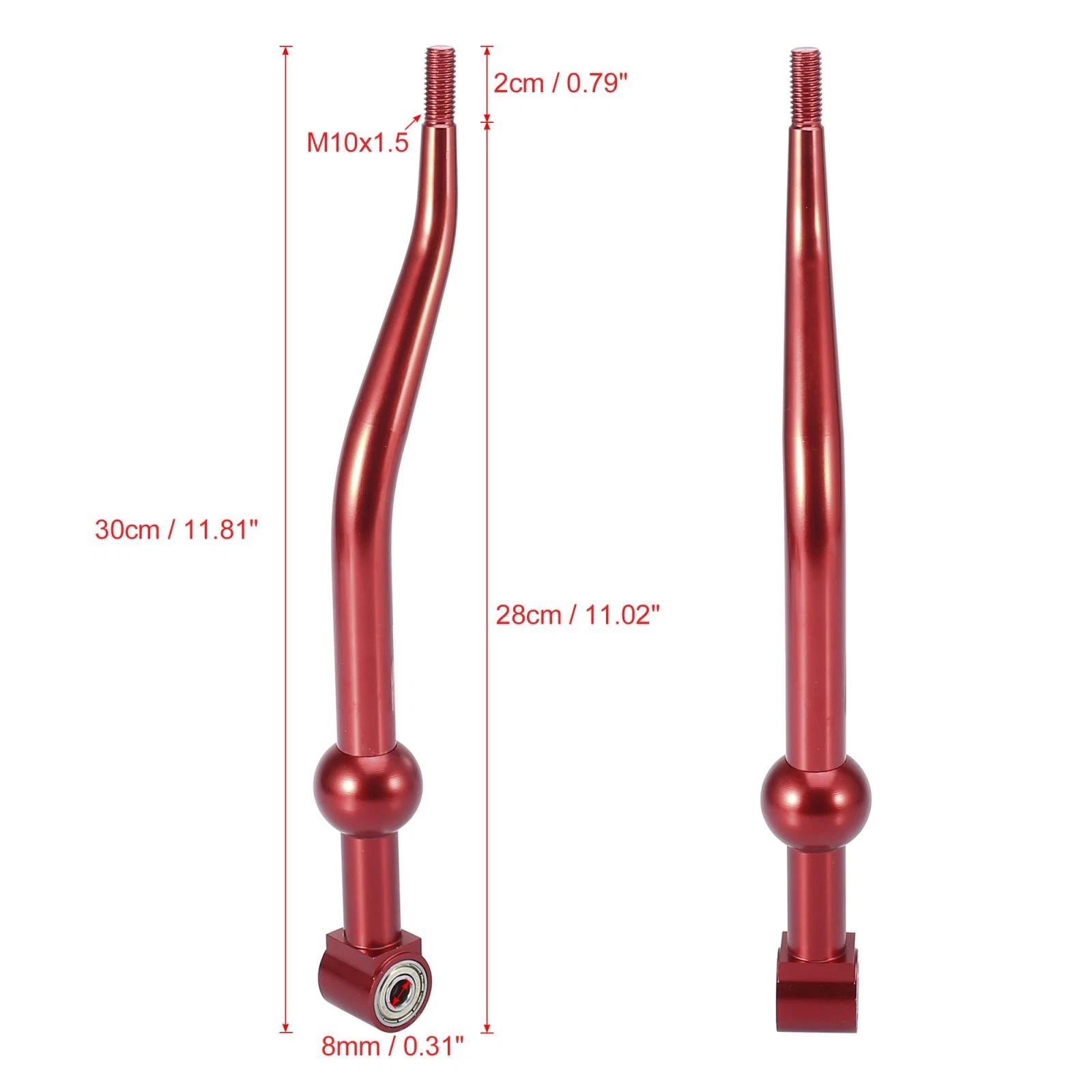Dual Bend Short Throw Shifter Extension Rod for Honda Civic (1988–2000) Red