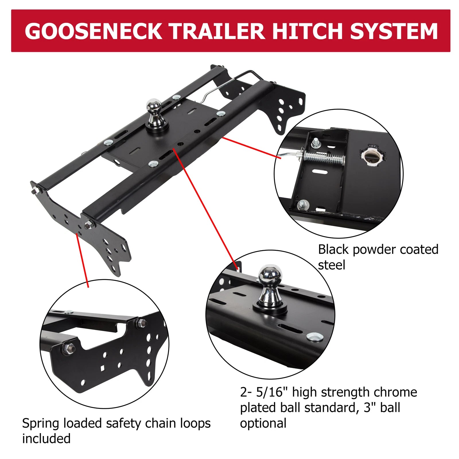 Complete Gooseneck Trailer Hitch System for Ford F250 F350 (1999–2016)
