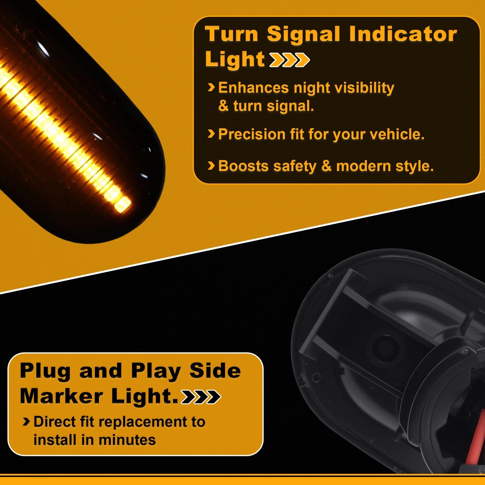 Side Marker Fender Light 34301SNW003 for Honda Civic (2009–2015) Smokey Black Lens