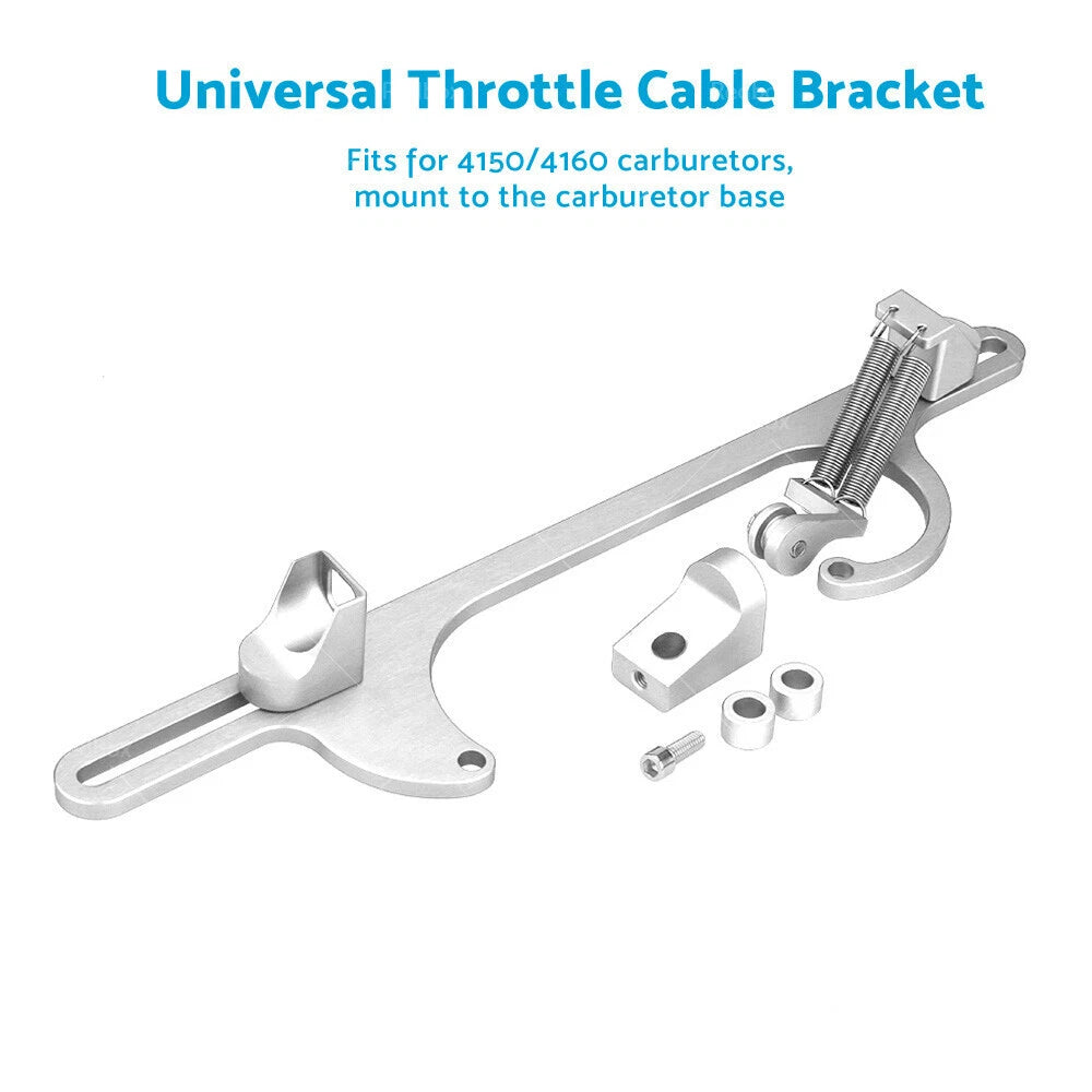 Throttle Cable Bracket for Holley 4150 4160 (Billet Aluminum, Silver)