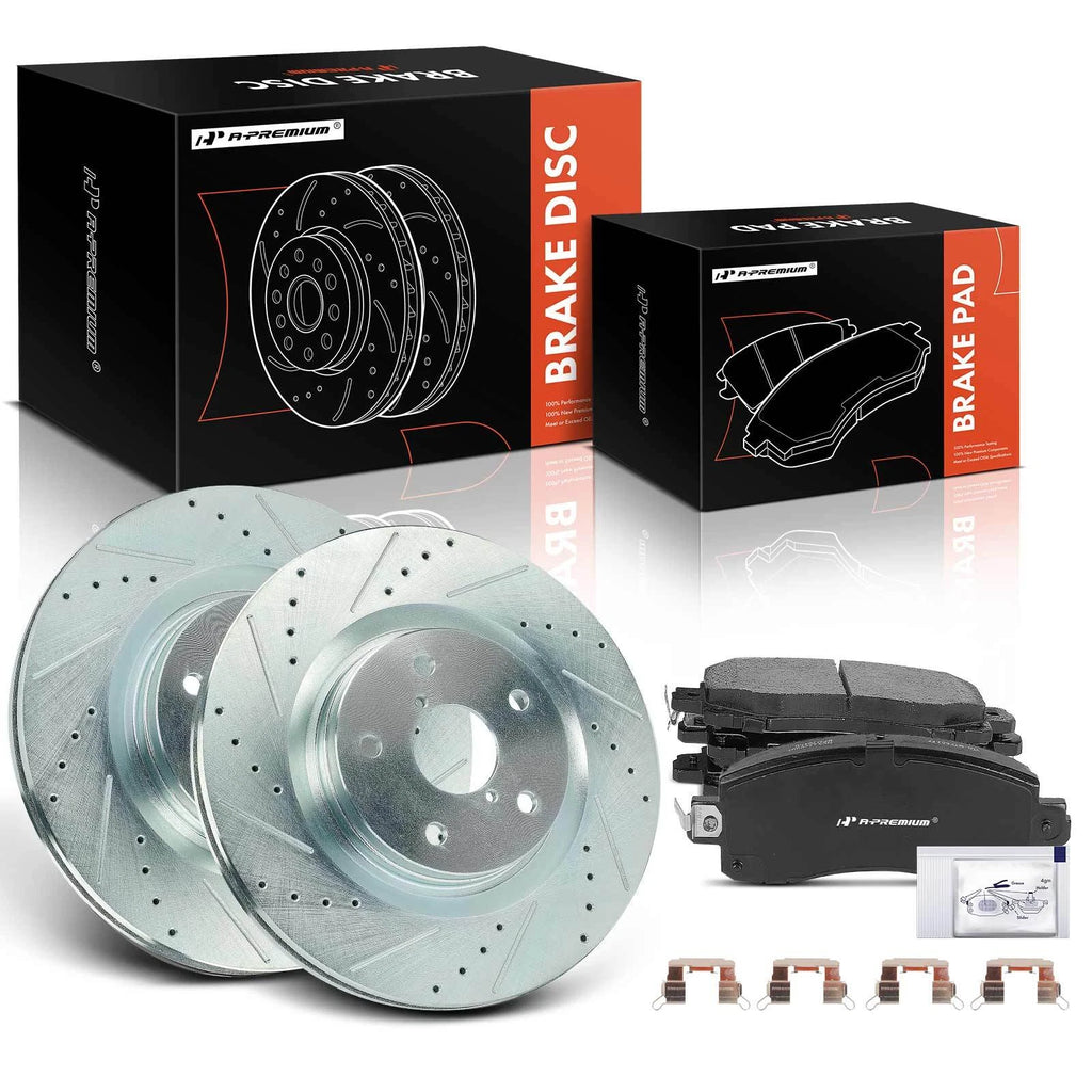 Front Drilled Brake Rotors & Ceramic Pads for Subaru Forester (2019–2021)