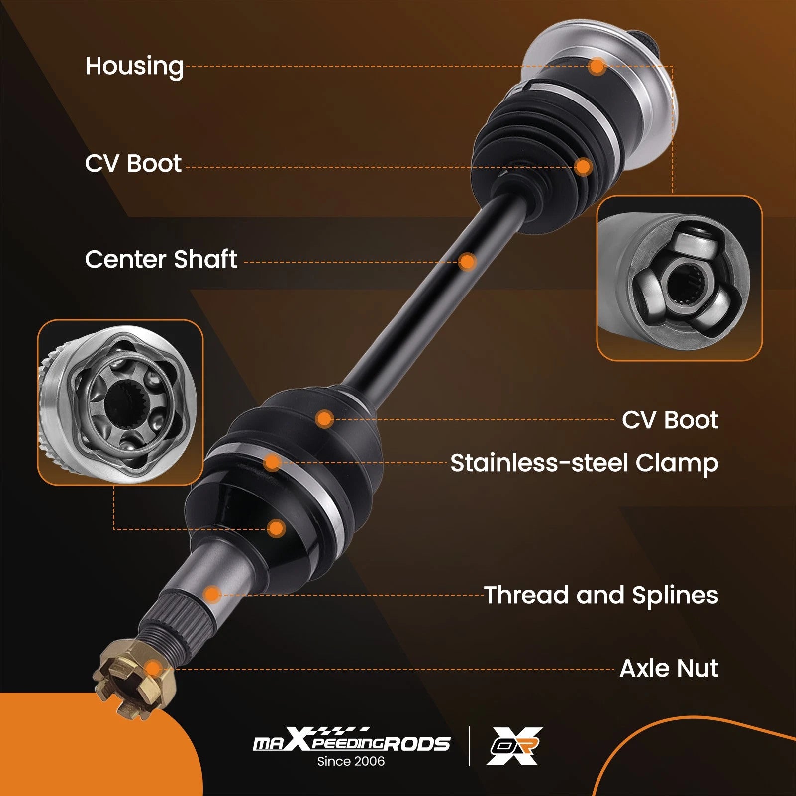 Rear Left Right CV Axle Shaft for Arctic Cat 400 450 650 700 (2005–2014)