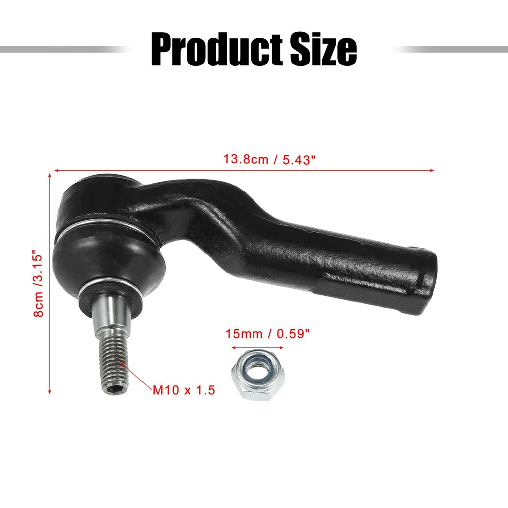 2pcs Front Outer Tie Rod ES800954 for Ford Focus (2012–2017), Lincoln MKC (2015–2016)