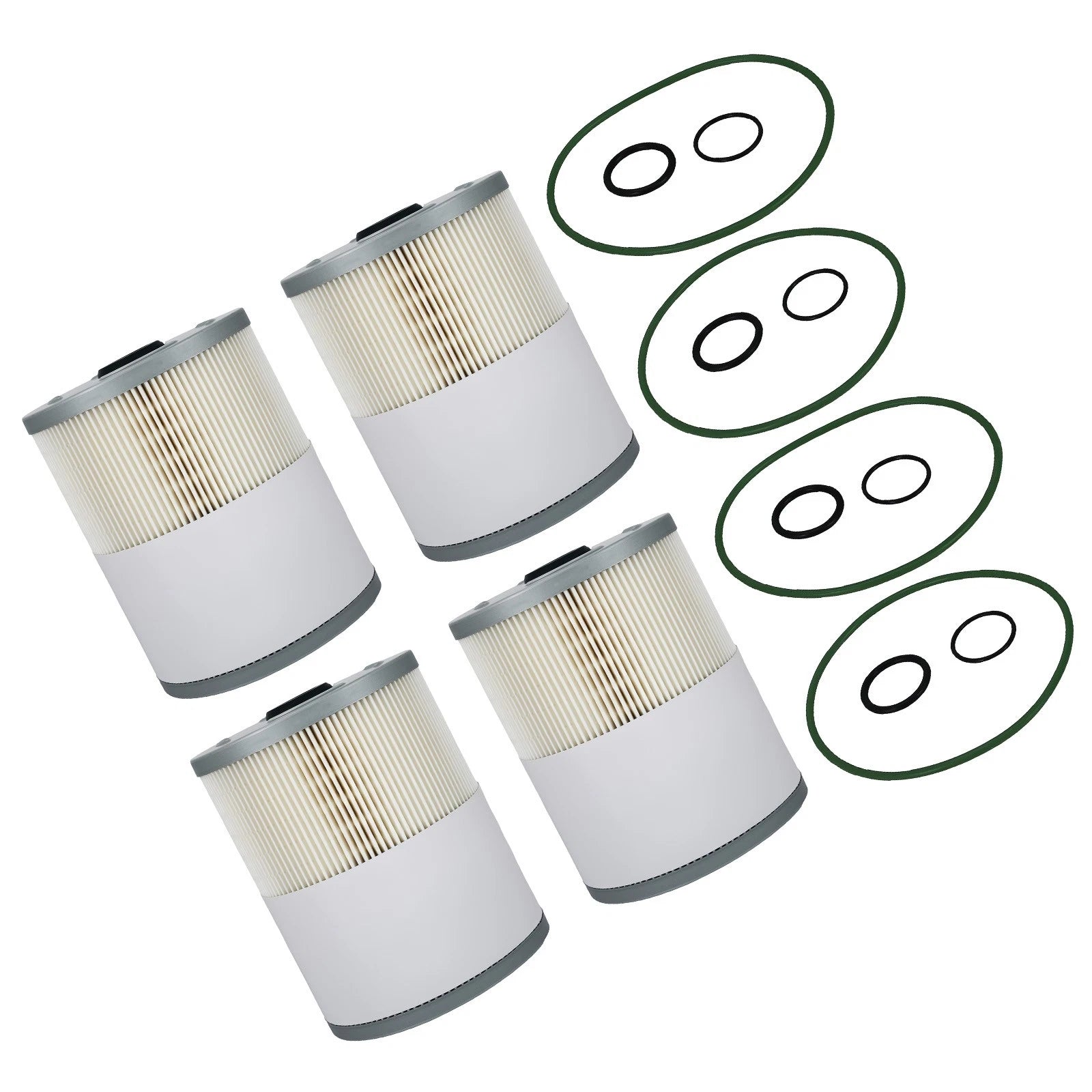 Set of 4 Fuel Filters with Water Separator for Detroit Diesel DD13 DD15