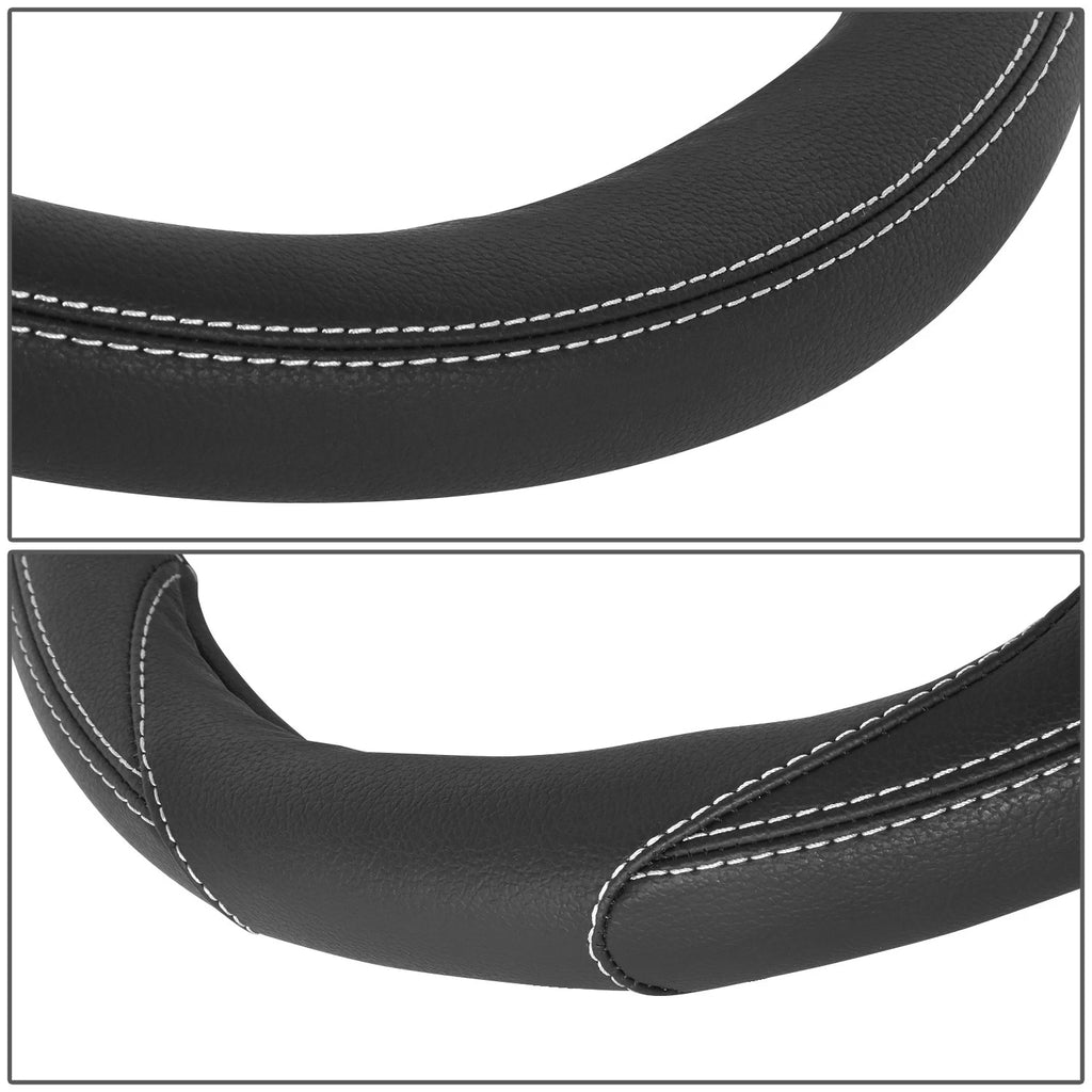 Steering Wheel Cover for Universal Fit (14.5"-15", Matte Grain, Double Stitch)